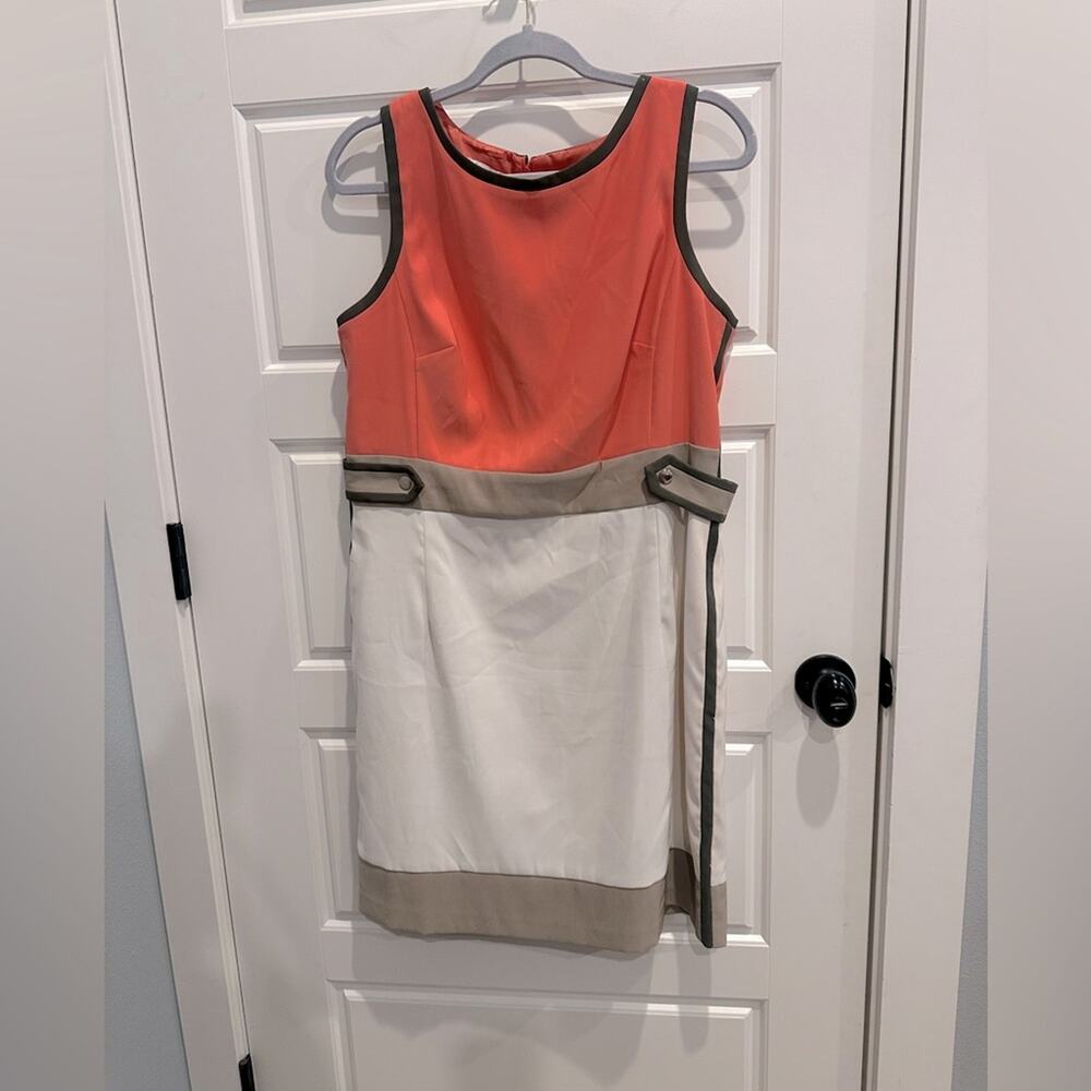 Dressbarn Retro Color-block Knee Length Dress
